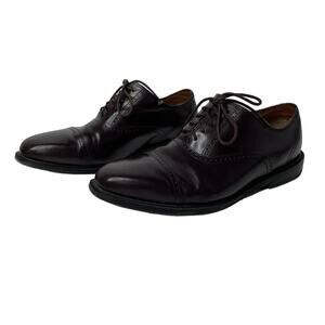 Rockport Dress Shoes Oxford Toe Lace Up Leather Burgundy Red 11W Dark‎ Academia